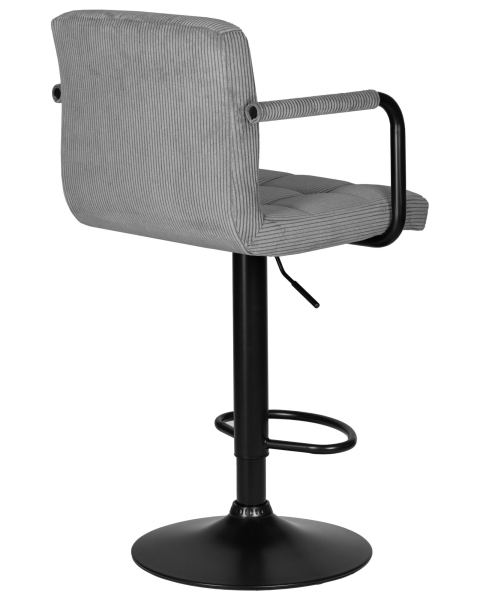 Стул барный KRUGER ARM BLACK серый вельвет