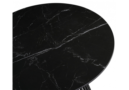 Керамический стол Нэнси 90х90х75 черный мрамор, черный