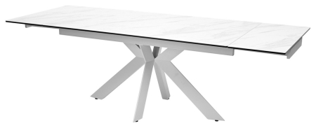 Стол BELLUNO 160 MARBLES KL-99 белый мрамор матовый итальянская керамика, белый каркас