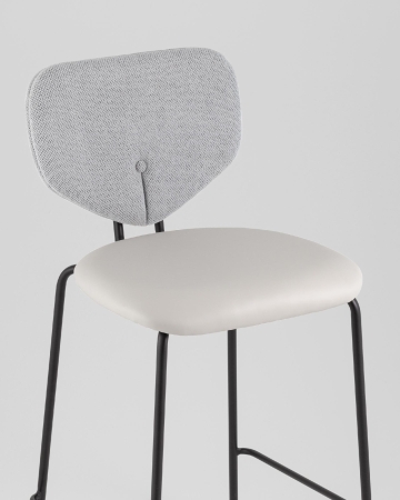 Стул полубарный Masey серый с серой экокожей