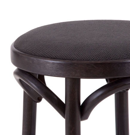 Деревянный табурет Венский венге с мягким сиденьем из серой ткани