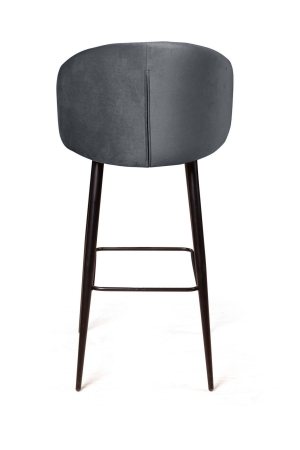 Стул барный Mont Blanc, бархат светло-серый, черный конус