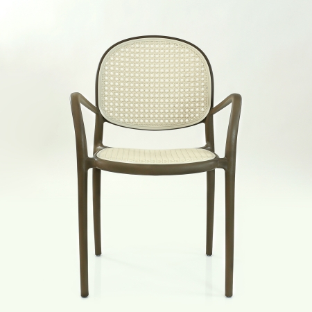 Кресло N-70 цвет кофейный с белой сеткой