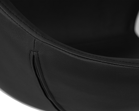 Кресло дизайнерское SWAN черный экокожа, алюминиевое основание