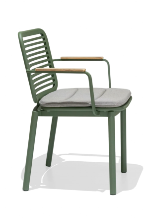 Кресло металлическое с подушкой Tagliamento Armona зеленый