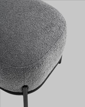 Пуф Стоун букле Fluffy темно-серый