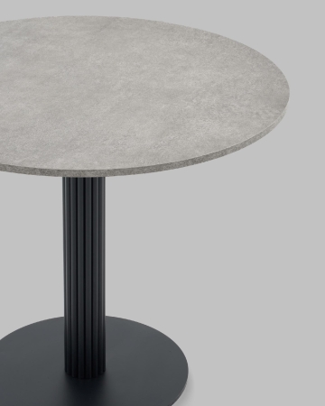 Стол круглый Фризбин D90, столешница МДФ сегни темный, основание металл черный