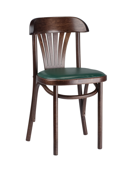 Стул Астра с мягким сиденьем темный тон, экокожа зеленая