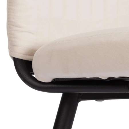 Стул обеденный Monte Carlo белый и серый, ткань и металл, мягкое сиденье, без подлокотников