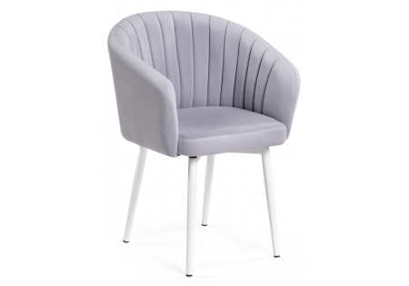 Стул на металлокаркасе Моншау крутящийся велюр velutto 49, белый