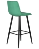 Набор 2 шт Стул барный NICOLE, черные матовые ножки, зеленый велюр (108-64)