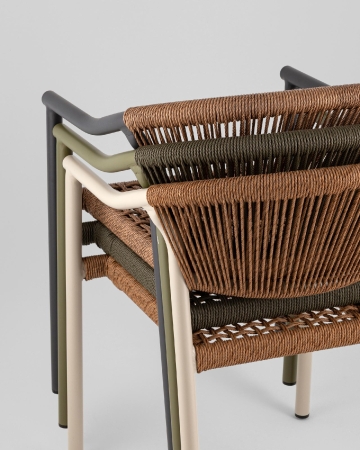 Стул Syna коричневый бежевые ножки