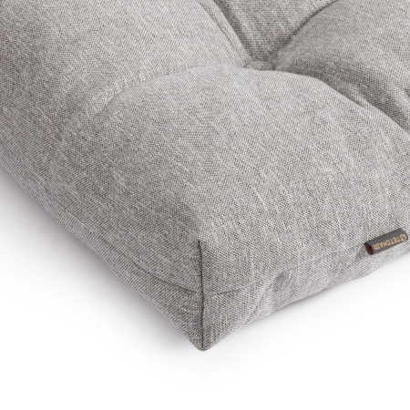 Кресло Charli серый и бежевый, ткань и металл, мягкое сиденье, с подлокотниками