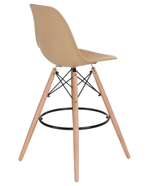 Стул барный DSW BAR ножки светлый бук сиденья бежевый GR-03