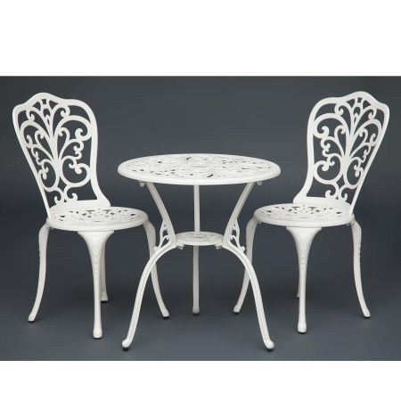 Комплект Secret De Maison Romance (стол + 2 стула) алюминиевый сплав, D60/H67, 53х41х89 см, белый