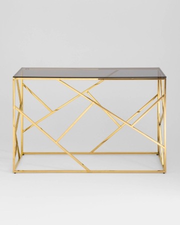 Консоль АРТ ДЕКО 120х40 золото стекло дым