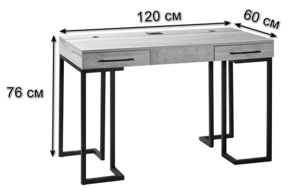 Стол рабочий Loft дуб натуральный, бетон