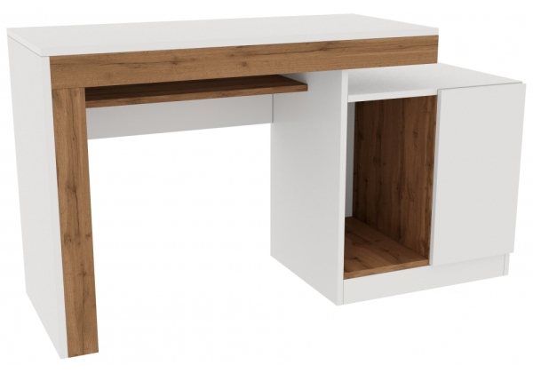Компьютерный стол Модена белый, дуб вотан