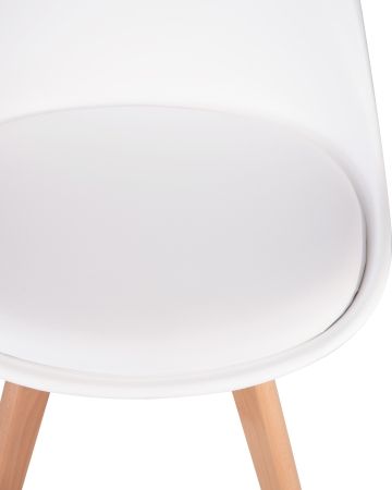 Стул обеденный JERRY SOFT ножки светлый бук сиденья белый W-02