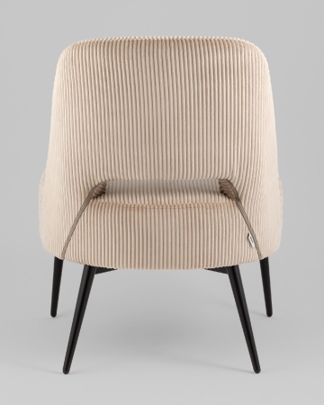 Кресло лаунж Бостон велюр рельефный бежевый