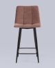Стул полубарный Джанго велюр пыльно-розовый высота сиденья 60 см
