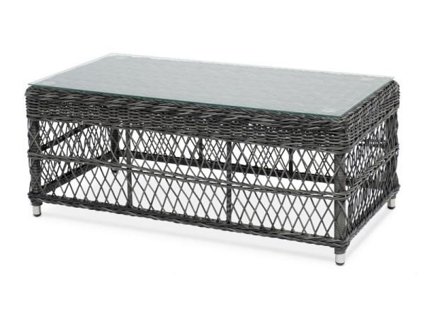 Стол журнальный "Гранд Латте" из искусственного ротанга, графит