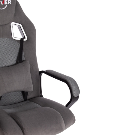 Кресло DRIVER (22) флок и ткань, серый