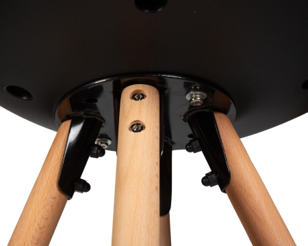 Набор 2 шт Стул полубарный RONNI, ножки светлый бук, черный (B-03)