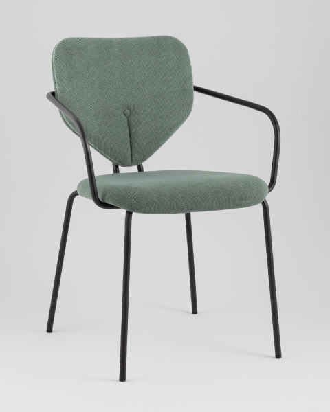 Стул обеденный Masey с подлокотниками зеленый