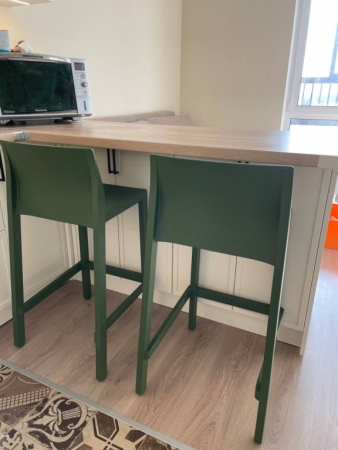 Стул полубарный пластиковый Scab Design Kate зеленый