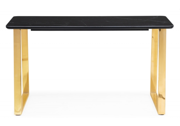 Керамический стол Селена 2 140х80 черный мрамор, золото