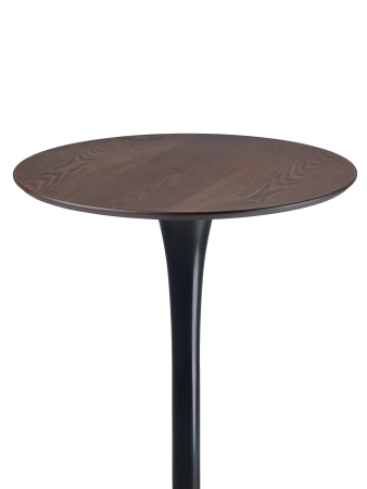 Барный стол Tulip style черный каркас столешница орех