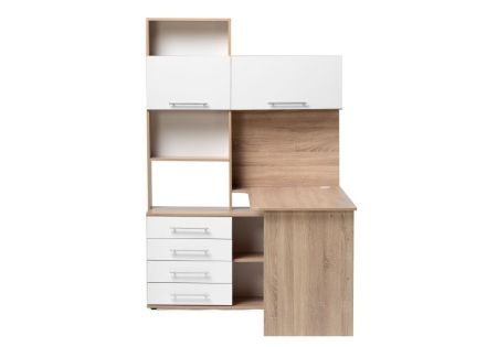 Стол КСТ-14Л левый дуб сонома, белый