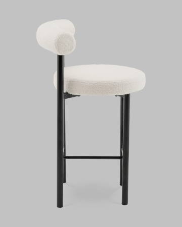 Стул полубарный Флорео букле молочный