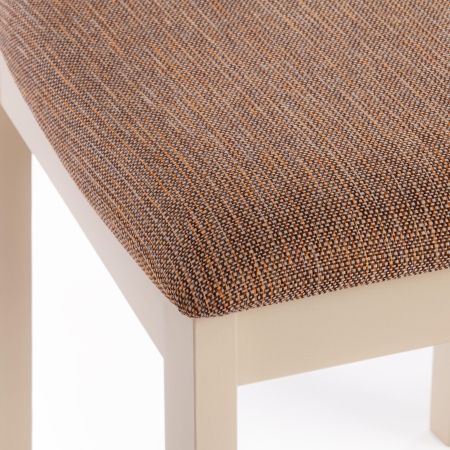 Стул Гольфи Джуниор (Golfi Junior) дерево гевея, 45*51*94, слоновая кость, ткань коричневый, золотой (1505-9)