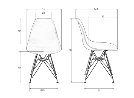 Набор 4 шт Стул обеденный DSR CASPER, ножки хром прозрачный