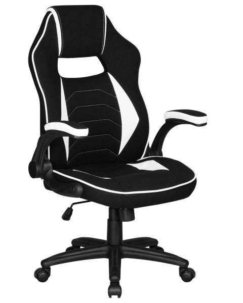 Кресло игровое RICK черно-белая ткань