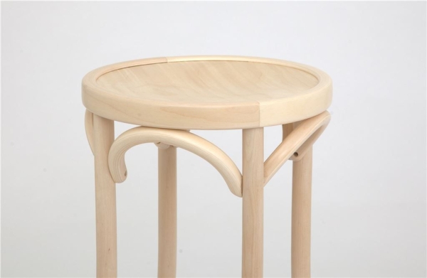 Полубарный деревянный табурет Венский 650 беленый дуб с твердым сиденьем