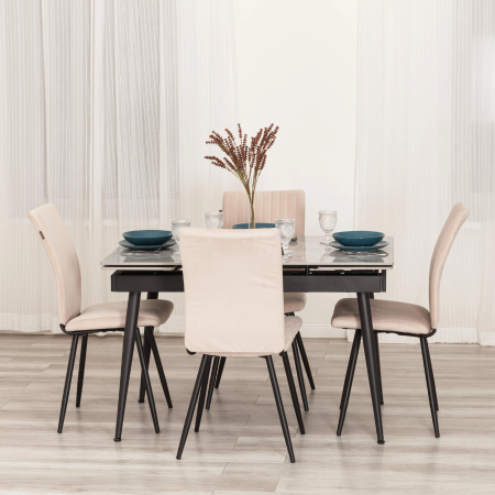 Стул обеденный Monte Carlo бежевый велюр