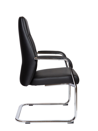 Кресло офисное Nancy CF черный, экокожа и металл, мягкое сиденье, с подлокотниками