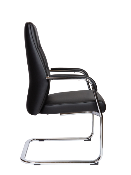 Кресло офисное Nancy CF черный, экокожа и металл, мягкое сиденье, с подлокотниками