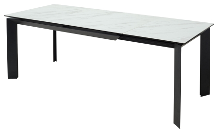 Стол CREMONA 160 KL-99 белый мрамор матовый итальянская керамика, черный каркас