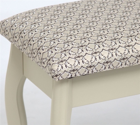 Банкетка из массива березы, каркас слоновая кость, крапинка светлая, ткань Лоди29, 2