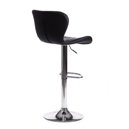 Стул барный AVIONIC черный, экокожа и металл, мягкое сиденье, без подлокотников
