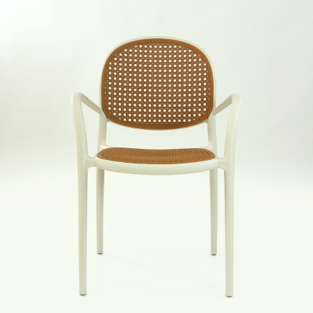 Кресло N-70 цвет белый с бежевой сеткой