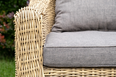 "Кон Панна" диван из искусственного ротанга двухместный, цвет соломенный