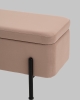 Банкетка Болейн с ящиком из бежевого велюра с черными ножками
