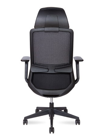 Кресло офисное Como LB черный, ткань и пластик, мягкое сиденье, с подлокотниками