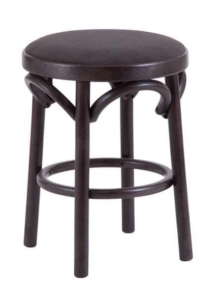 Деревянный табурет Венский венге с мягким сиденьем из серой ткани