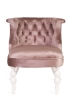 Деревянное кресло Бархат розовое с белыми ножками